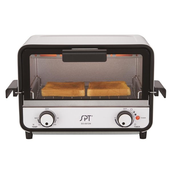 Spt SPT SO-0972WA Easy Grasp 2 Slice Countertop Toaster Oven; Glossy White SO-0972WA